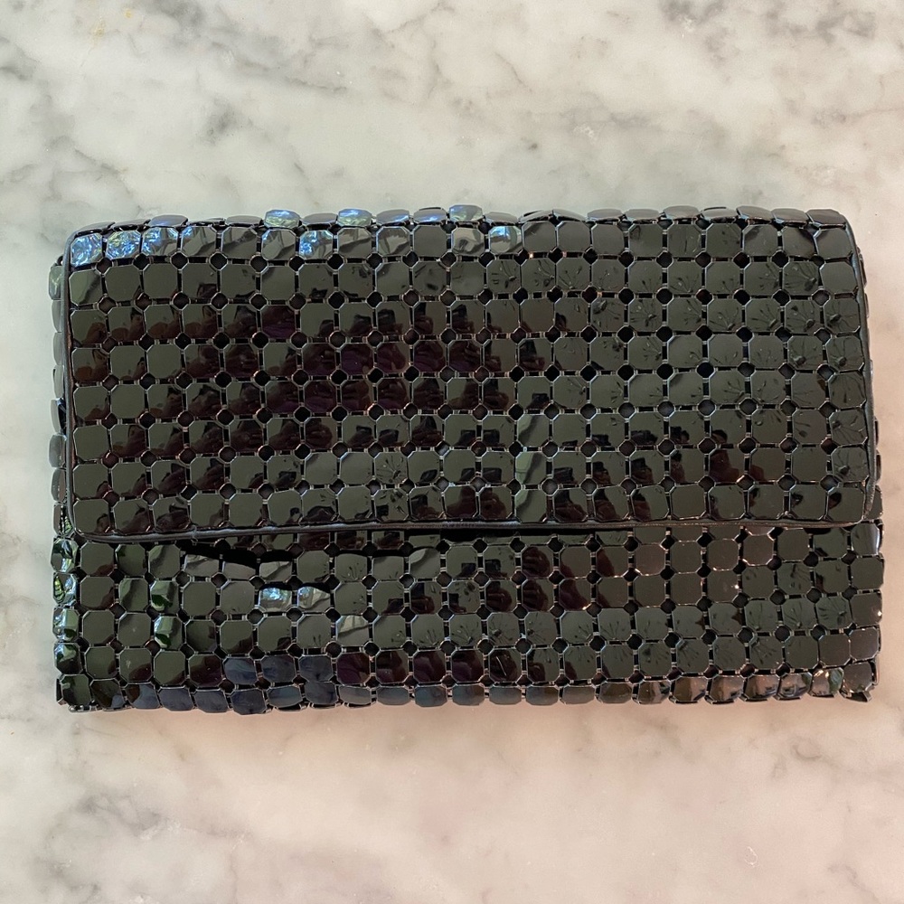 Black chainmail purse clutch wristlet